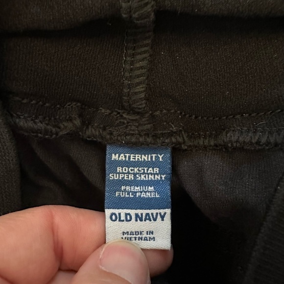 Womens Old Navy velour rockstar super skinny maternity black pants 10 NWOT - Picture 4 of 5